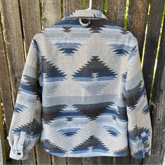 Jachs New York Men’s Aztec Sherpa Lined Button Down Shirt Jacket Shacket Sz S - Picture 7 of 16